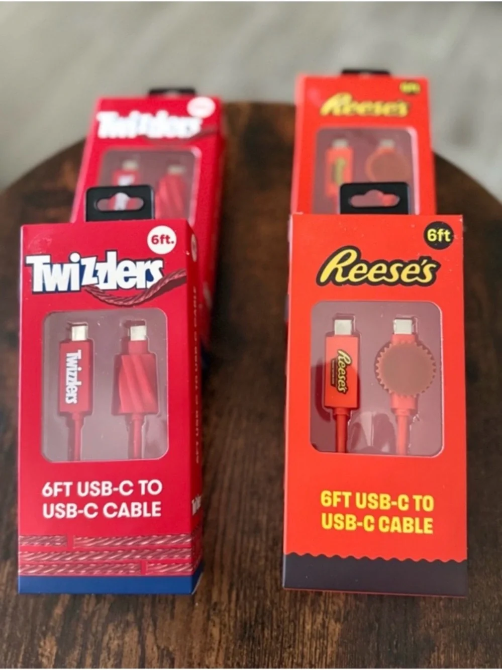 Twizzlers & Reese's 6ft USB-C to USB-C Cable - Red